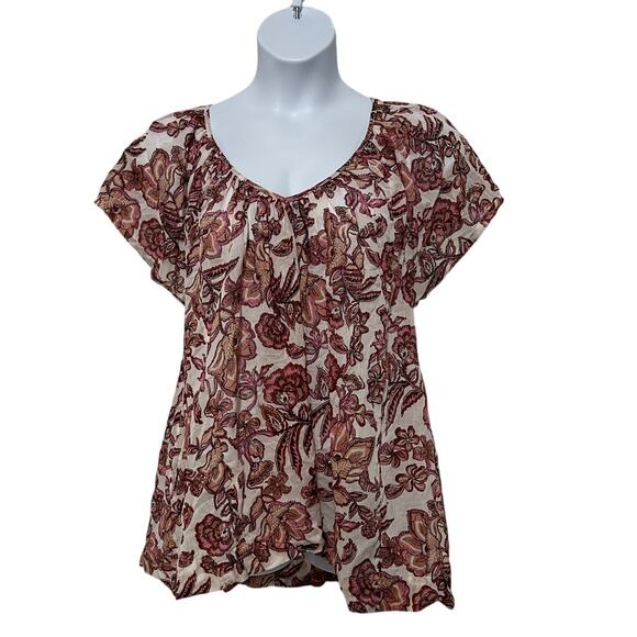 FREE PEOPLE WOMENS TOP KAUAI GETAWAY COTTON IVORY COMBO BOHO SIZE SMALL NEW - Picture 3 of 15